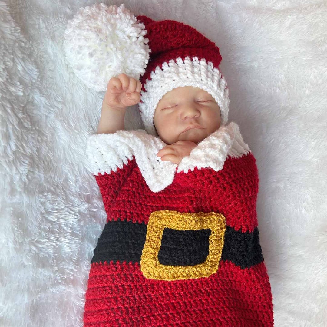 [🎄Holiday] 12" LIfelike Newborn Reborn Baby Boy Giovanni, Soft Weighted Body Silicone Reborn Doll Set, Best Gift for Children