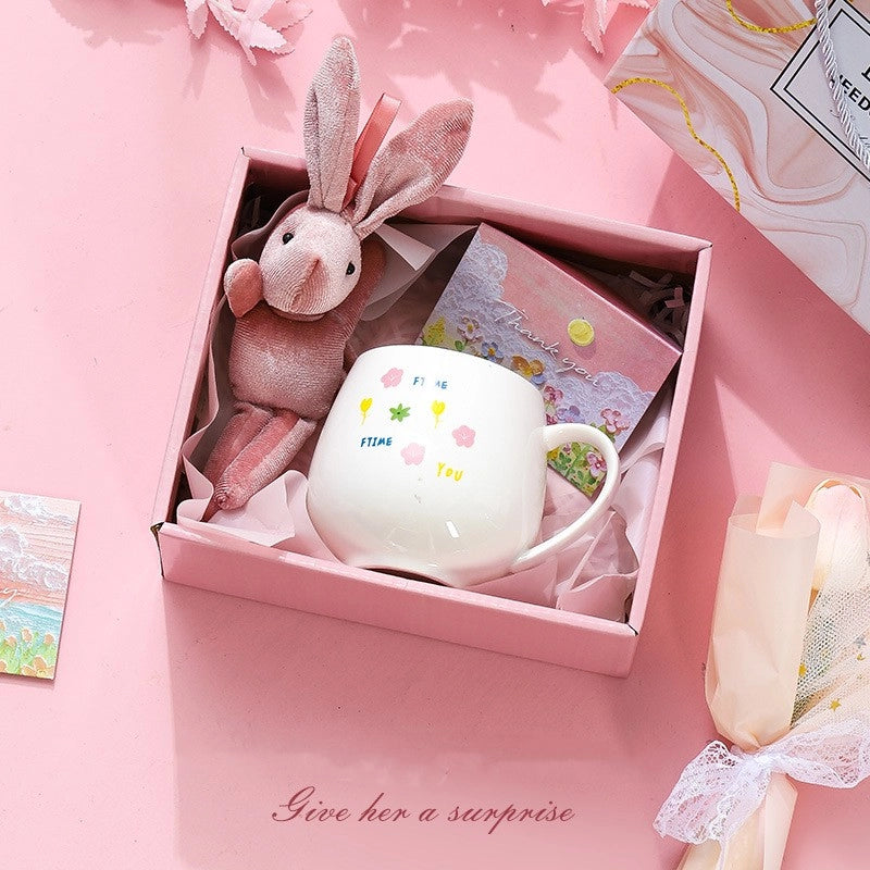 Cute Letter Ceramics Mug 1 Set