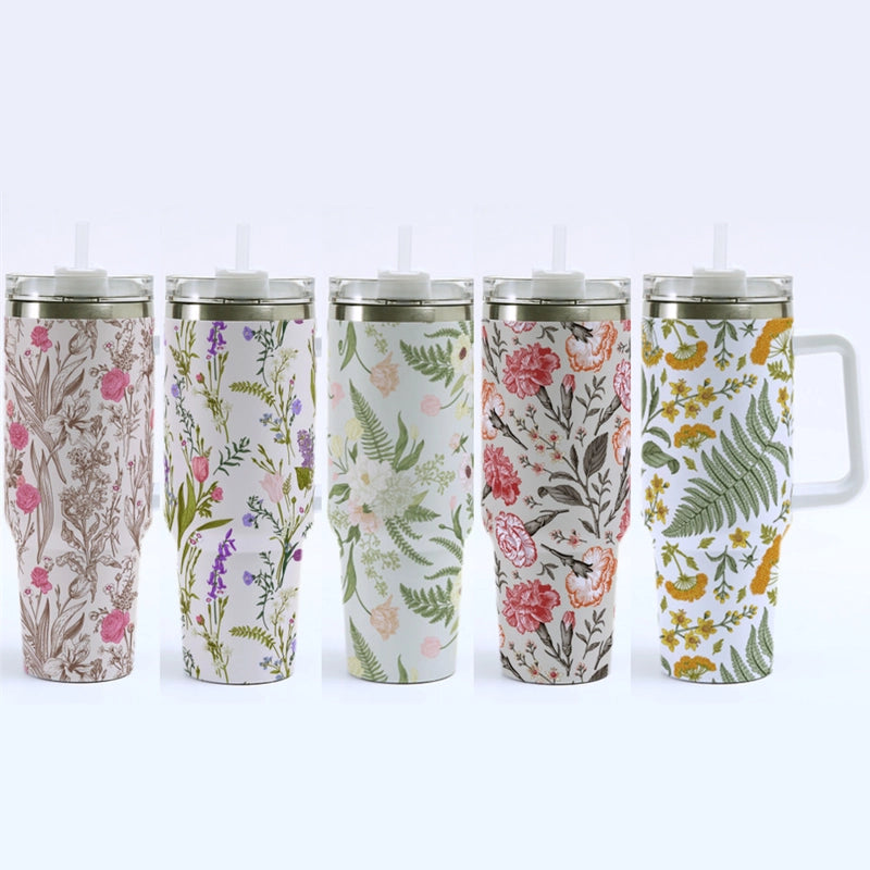 Casual Pastoral Flower 201 Stainless Steel 304 Stainless Steel Thermos Cup 1 Piece