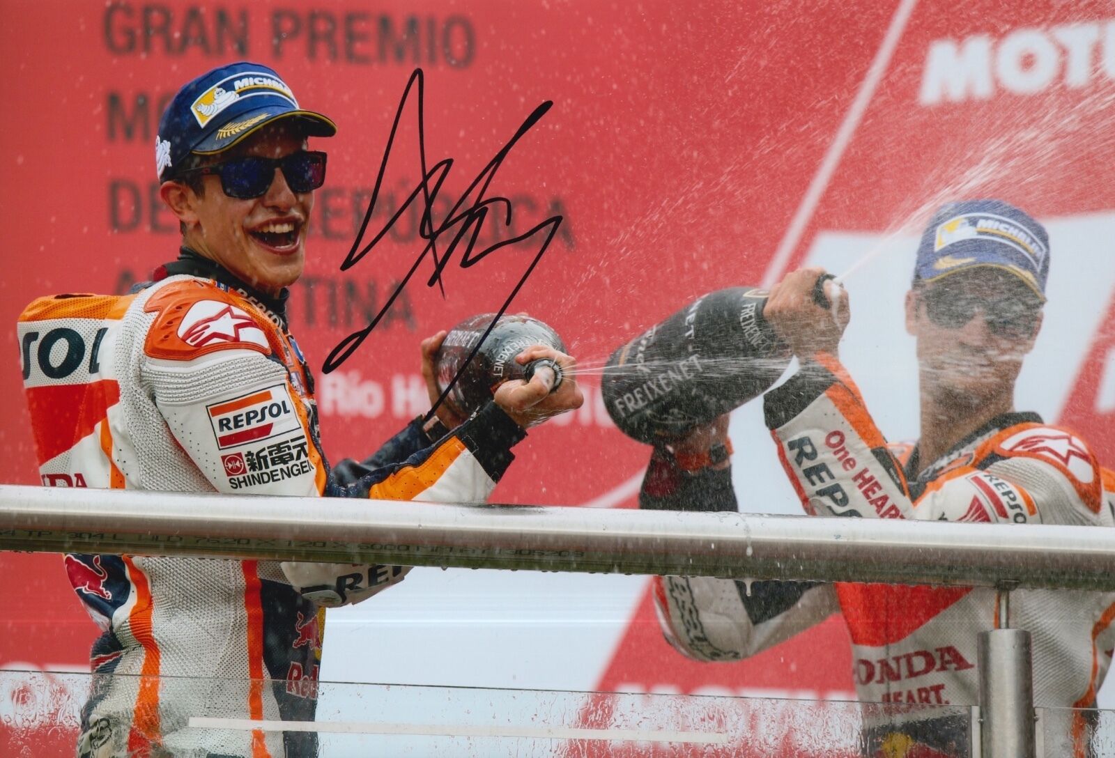 Marc Marquez Hand Signed 12x8 Photo Poster painting Repsol Honda 2016 MOTOGP World Champion 1