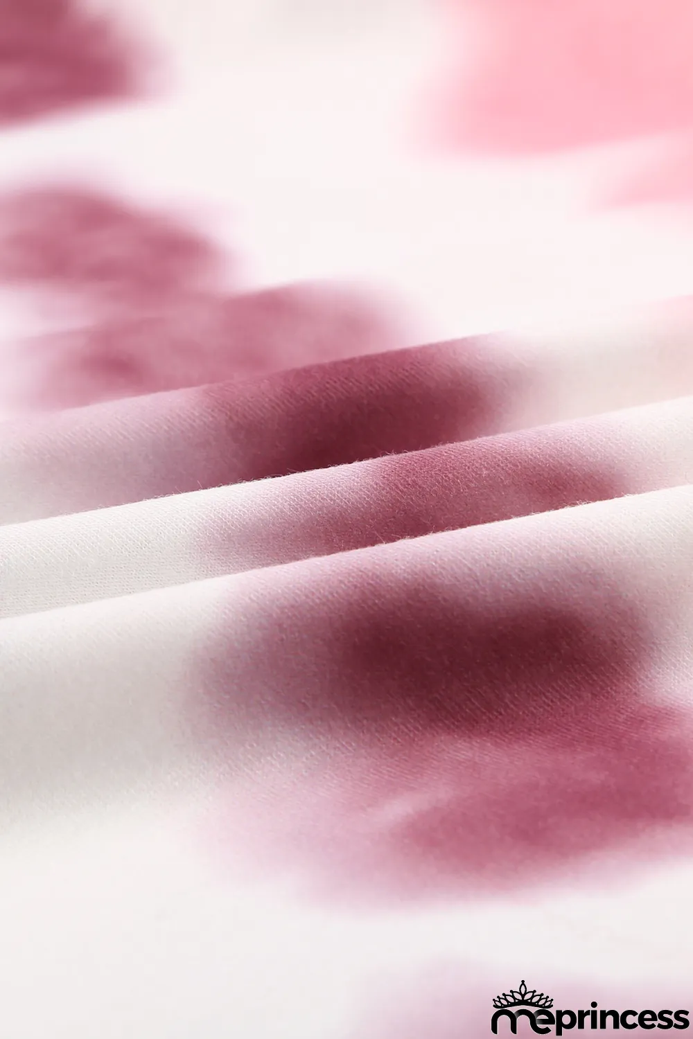 Pink Casual Tie-dye Round Neck Sweatshirt