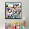 Girl Printed Cross Stitch Kit 40x40cm DIY 11CT Embroidery Craft Set Home Decor
