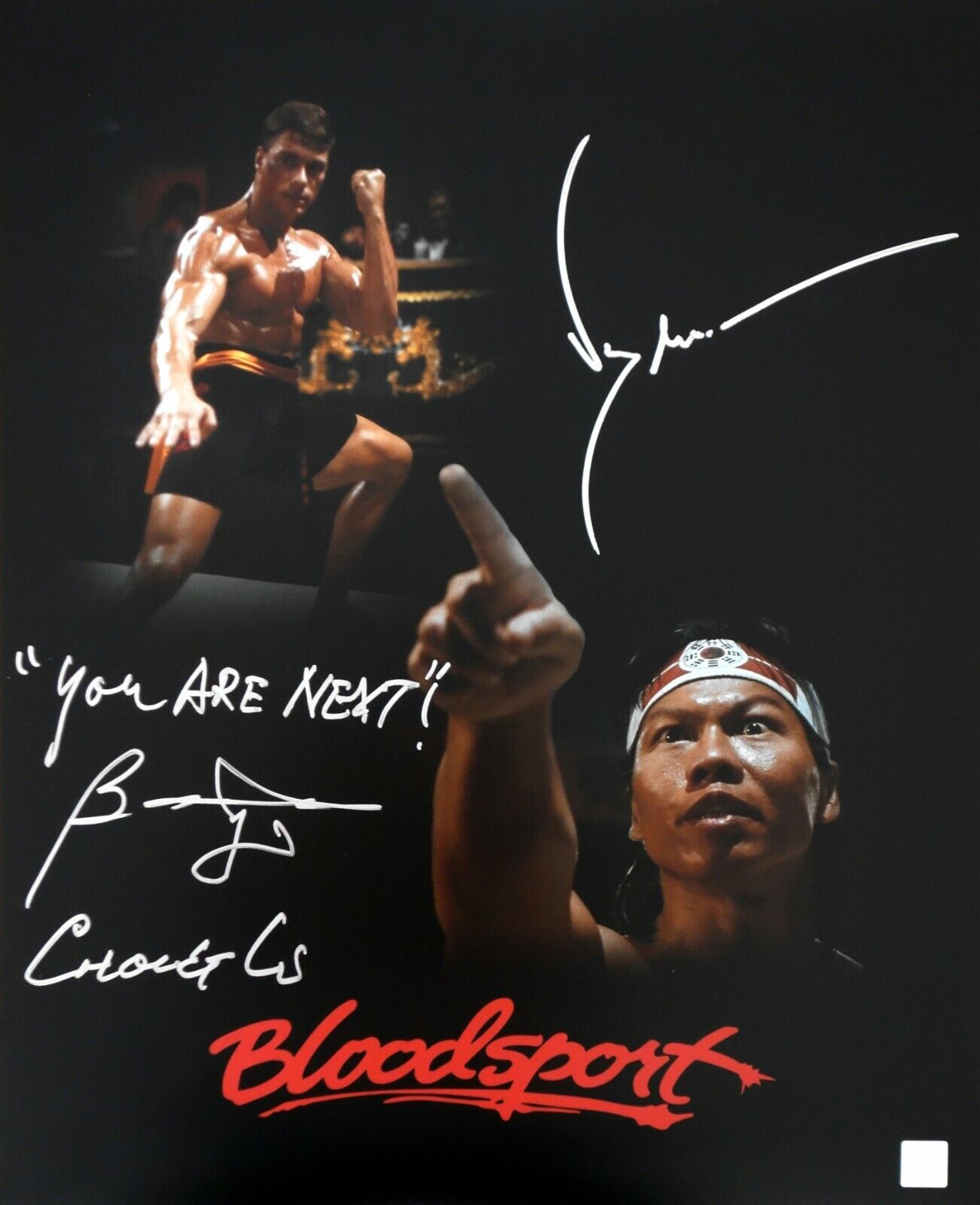 Jean Claude Van Damme Bolo Yeung Autographed YOU ARE NEXT 16x20 Photo Poster painting ASI Proof