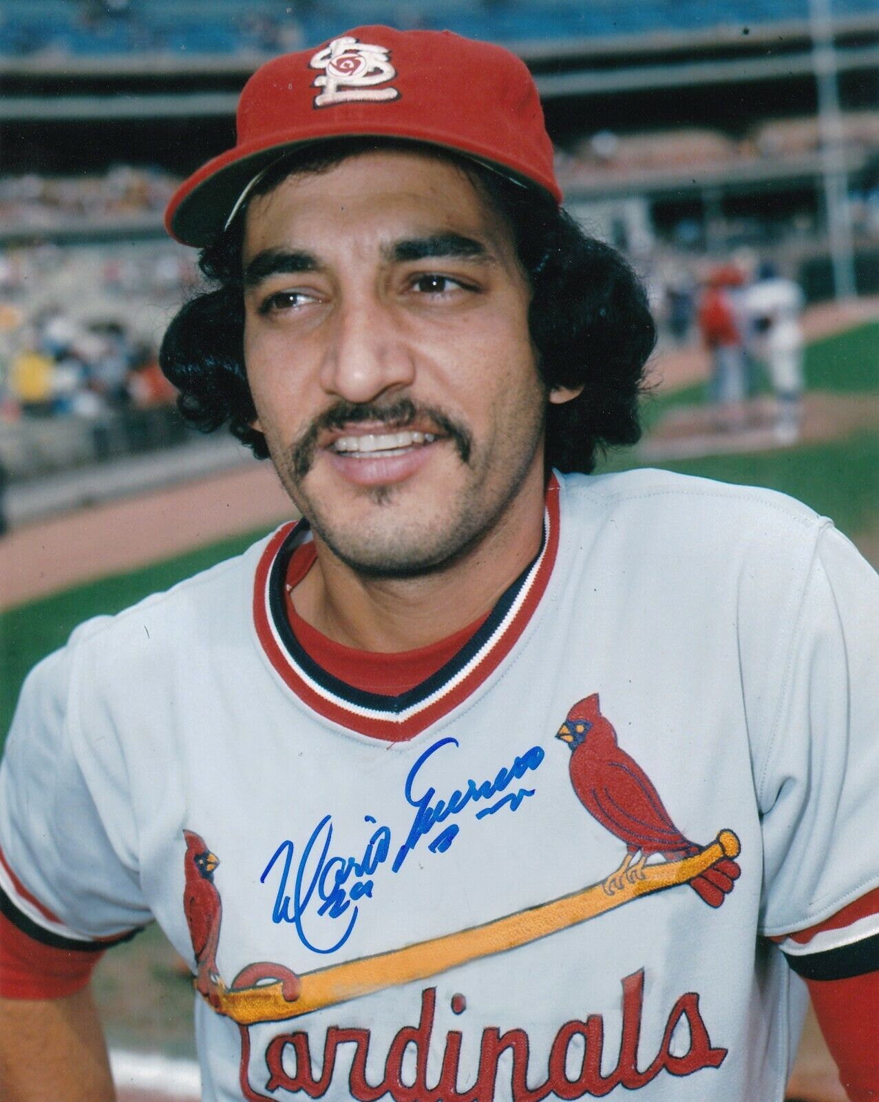 MARIO GUERRERO ST. LOUIS CARDINALS ACTION SIGNED 8x10