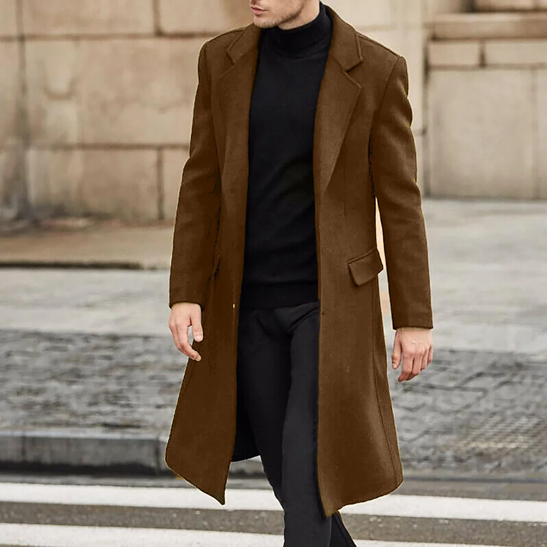 Uveng Uveng New British Men's Long Wind Coat, The Big Coat Wish Men's Coat