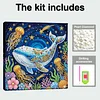(25x25cm)DIY Whale Framed Handmade Pearl Painting Art Craft Kit Living Home Decor