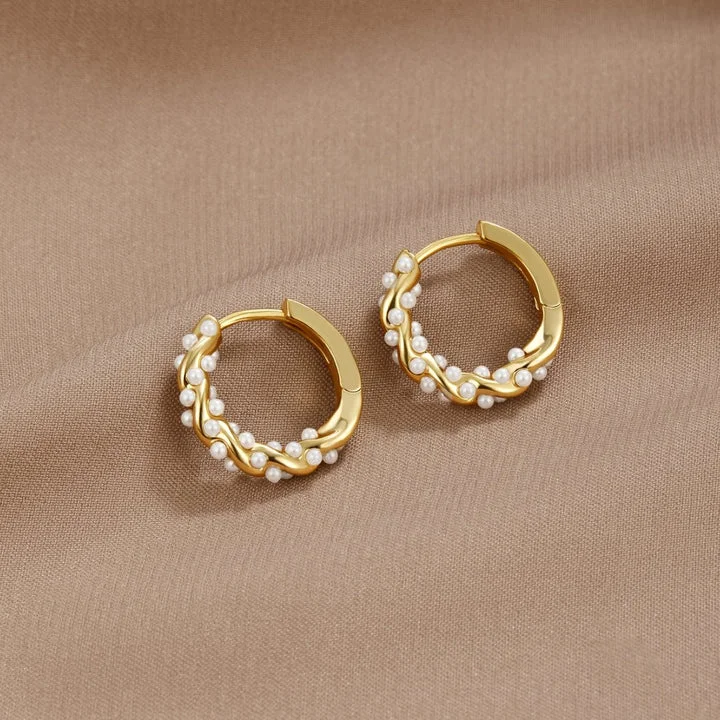Pearl Circle Earrings