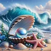 Beach Scenery Shells-11CT Stamped Cross Stitch 50*50cm/19.69*19.69in tapestrymarket