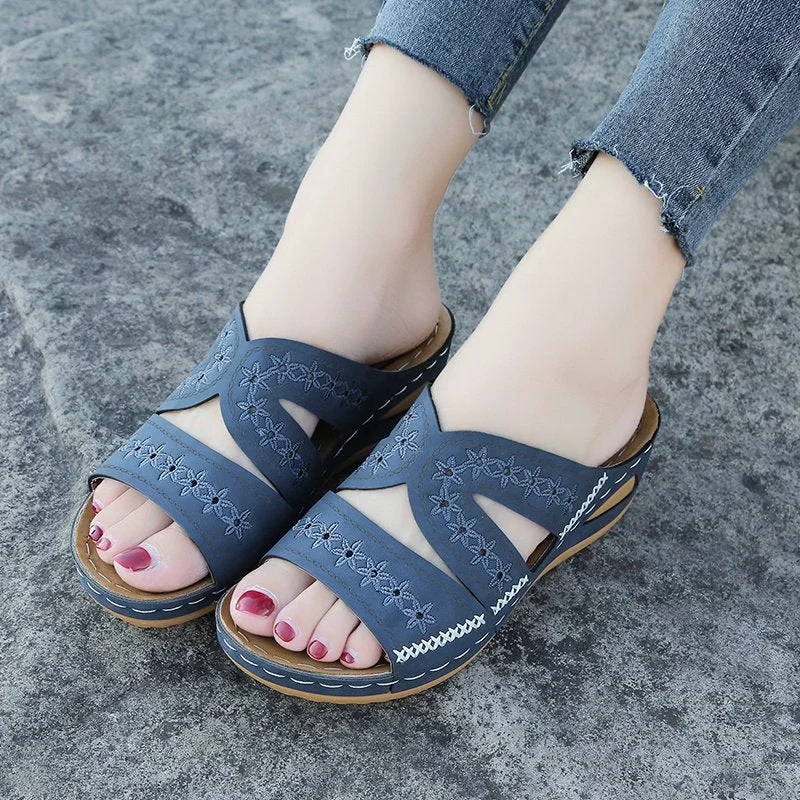 Summer Women Sandals Open Toe Wedges Platform Ladies Shoes Knitting Lightweight Sneakers Sandals Big Size Zapatos Mujer