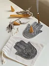 Hand Of Fatima Handmade Metal Incense Holder Tray For Burning Incense