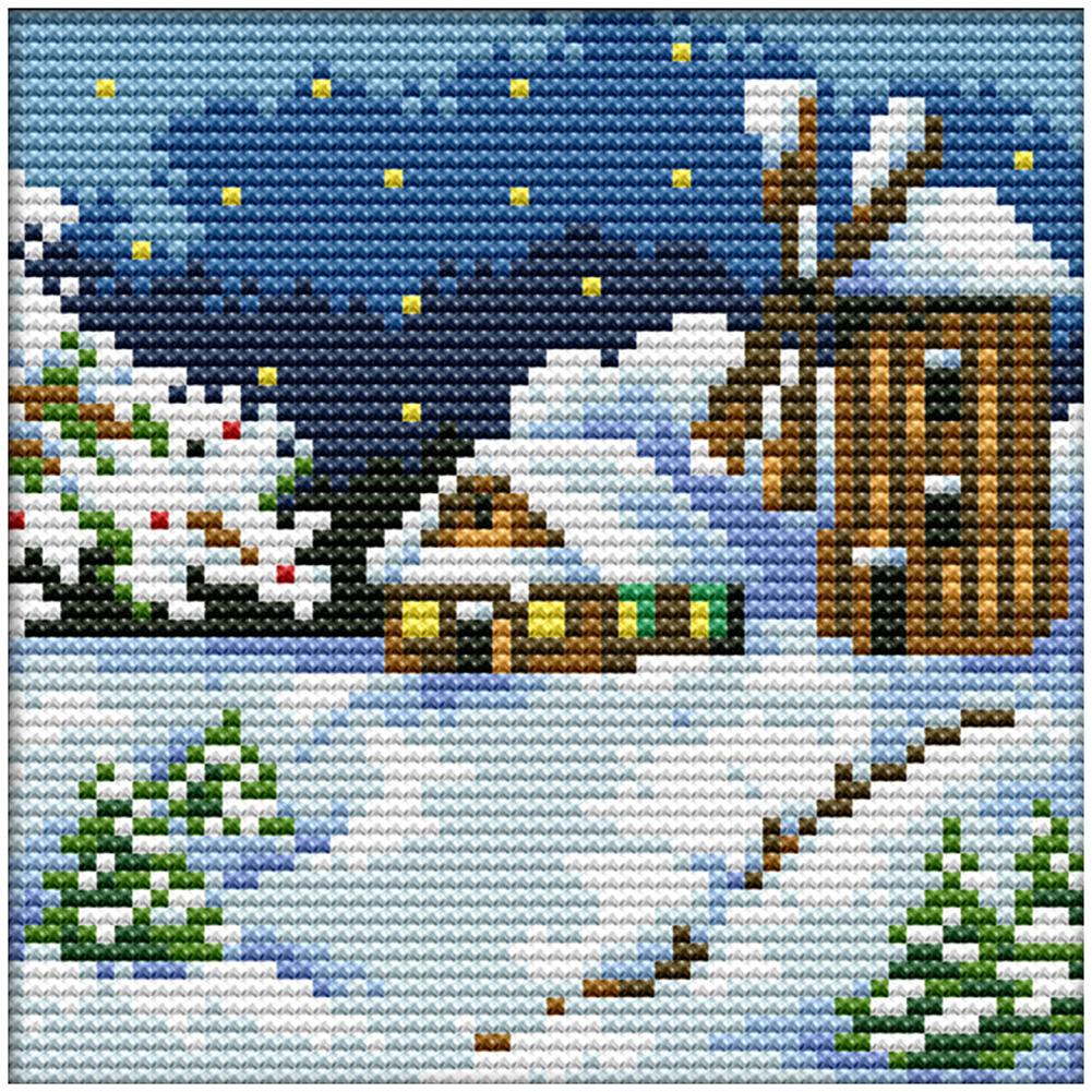 

Winter - 14CT Stamped Cross Stitch - 16x16cm, 501 Original