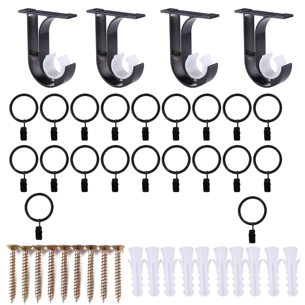

42pcs Curtain Rod Brackets Rings Clamps for Window Bath Shower Drapery Rod, 501 Original