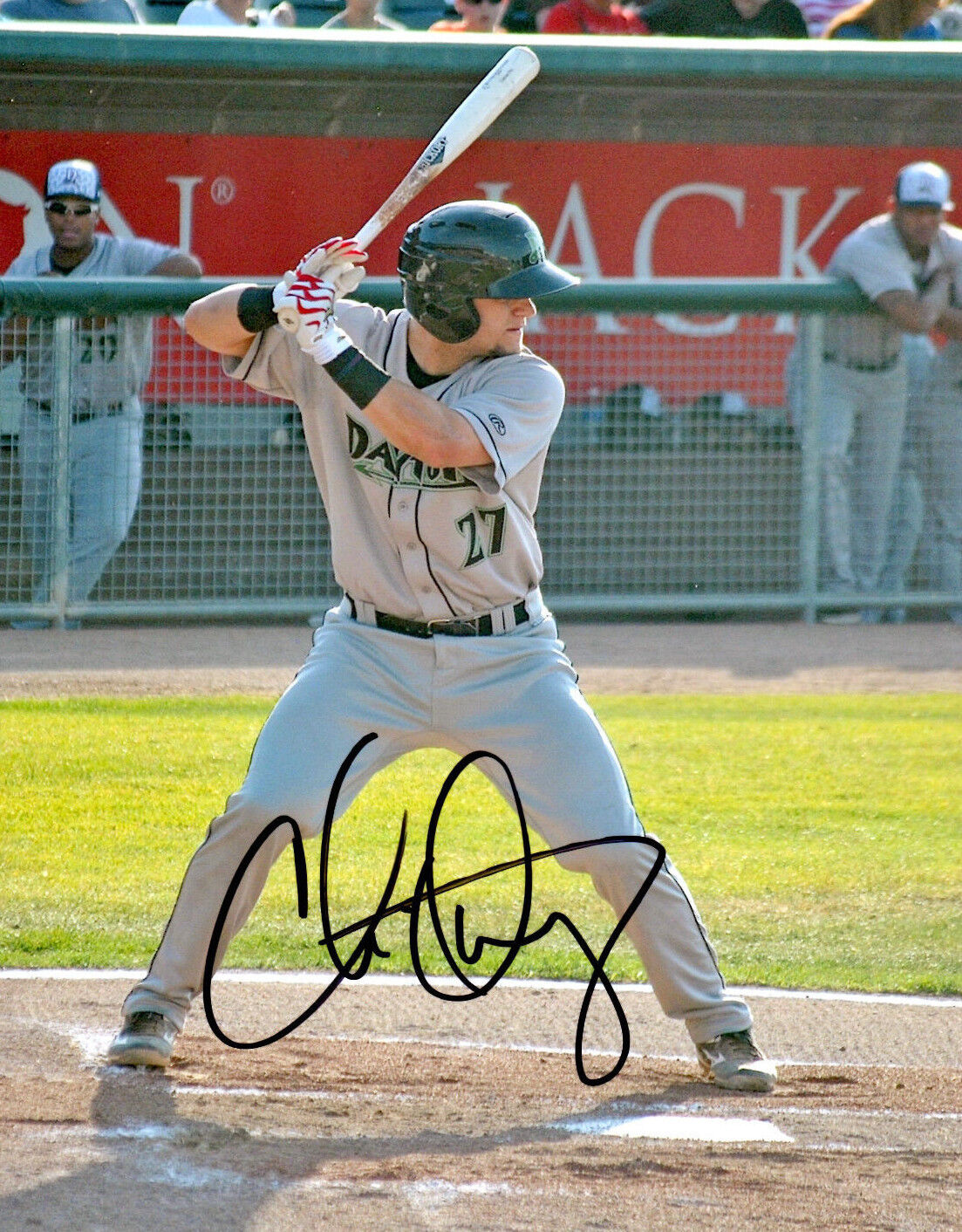 Chris Okey Cincinnati Reds top prospect Signed 8x10 Photo Poster painting Autographed Clemson c