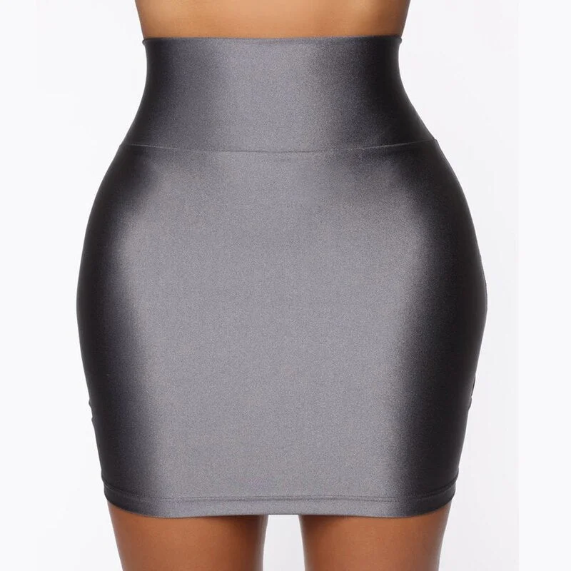 New Women Mini Solid Elastic Short Skirt Pencil Skirt Bodycon Slim Skirt Seamless Tight Fitted Skirt