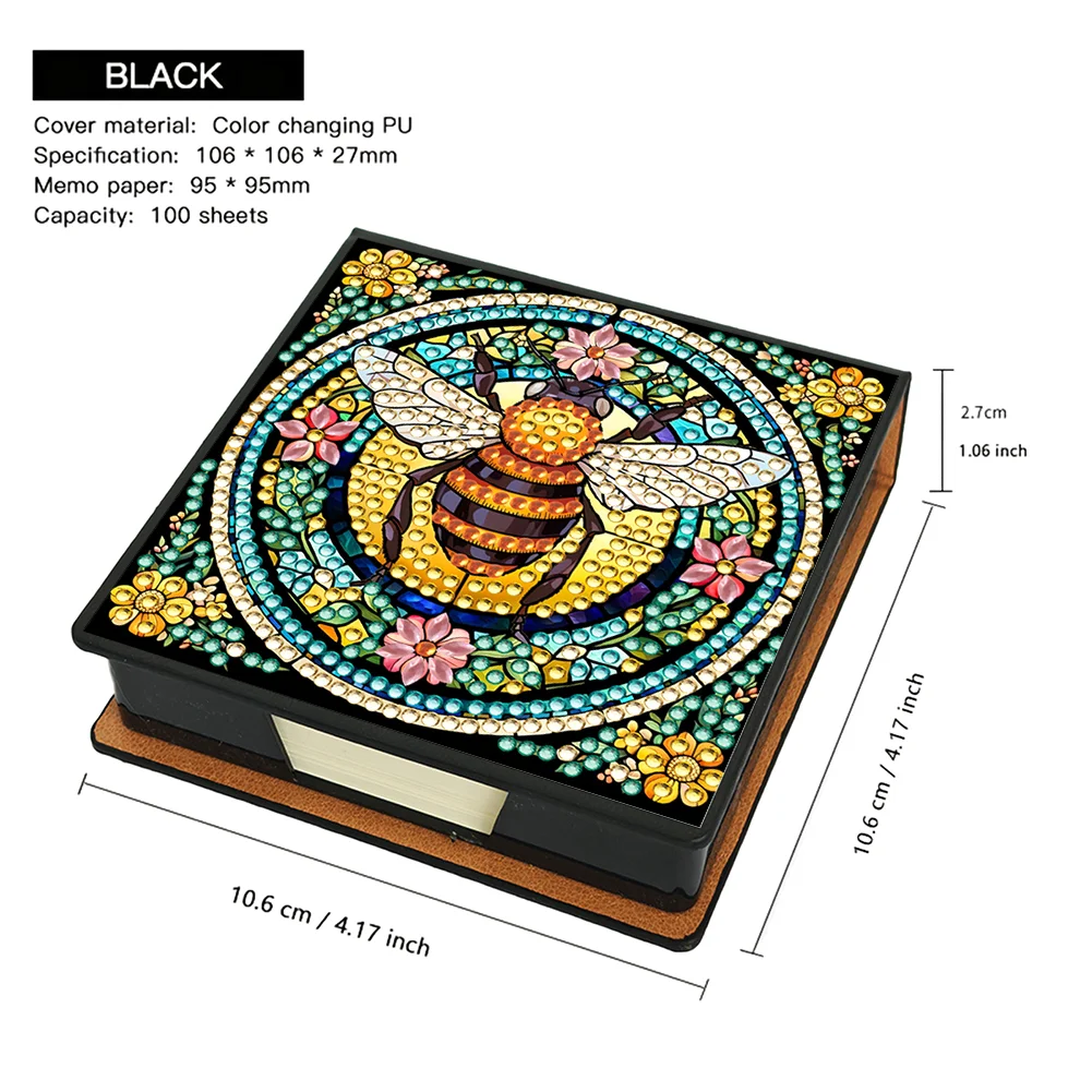 Bee PU Diamond Painting Memo Pad Holder Mosaic Kit for Adults Beginners