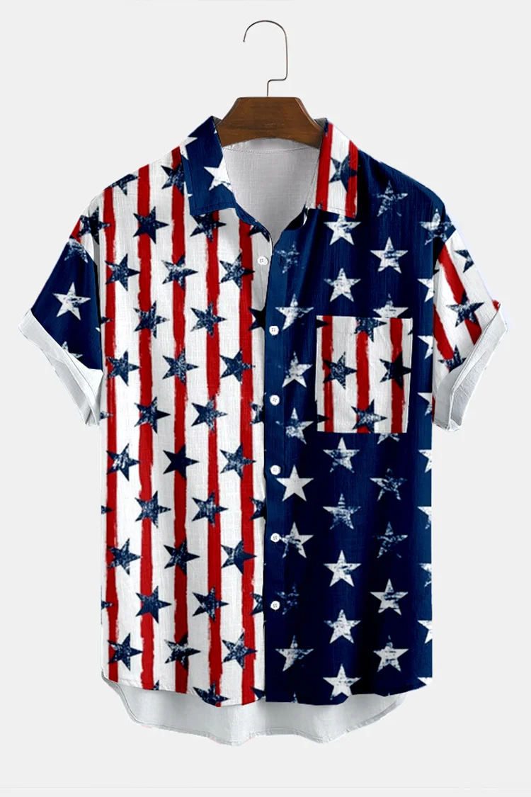 Casual Fashion American Flag Shirt