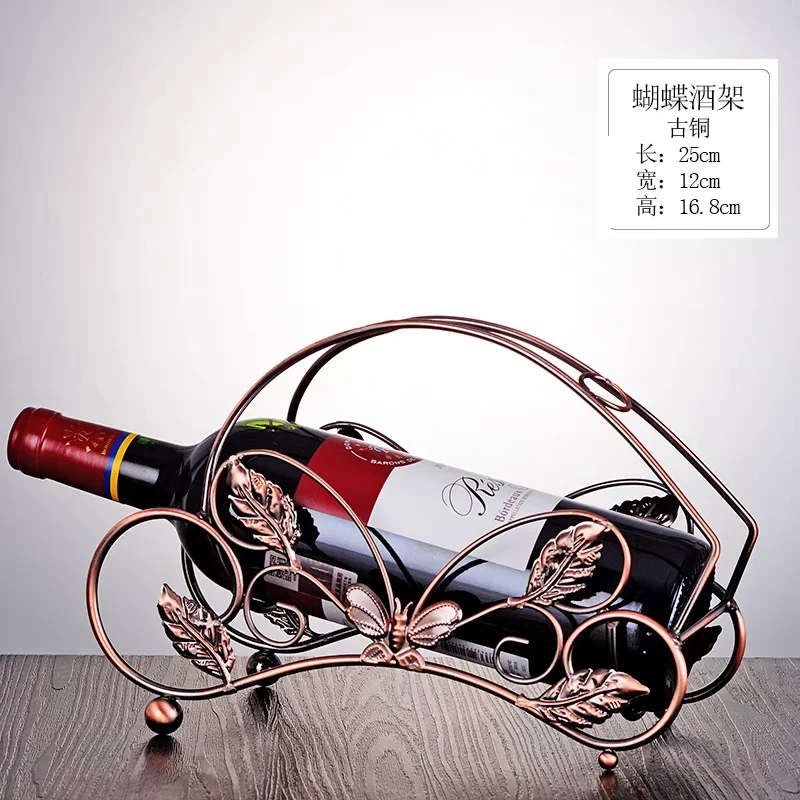 Athvotar Nordic Tieyi Red Wine Rack Decoration European Antique Restaurant Bar KTV Wine Cabinet Wine Display Shelf