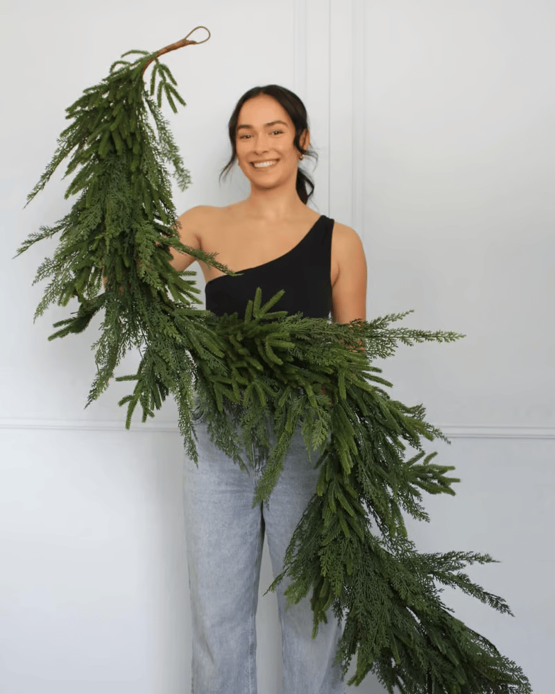 🔥🎄USD9.99🔥🎄 - （Natural Christmas Greenery） Real Touch Norfolk Pine Garland