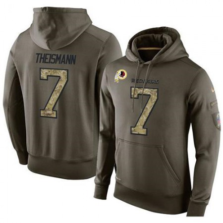NFL Men's  Washington Redskins #7 Joe Theismann Stitched Green Olive Salute To Service KO Performance Hoodie