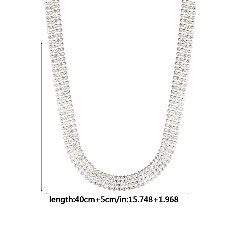 925 Sterling Silver Patchwork Plating Geometric Long Necklace Necklace Choker