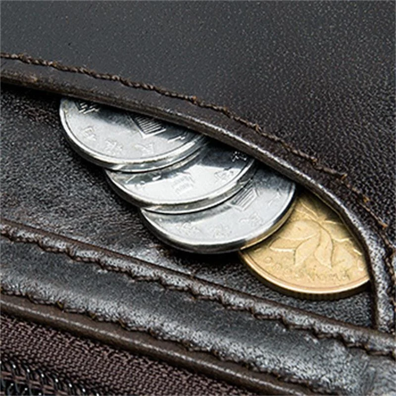 Men's Leather Fanny Bag Retro Casual Crossbody Bag