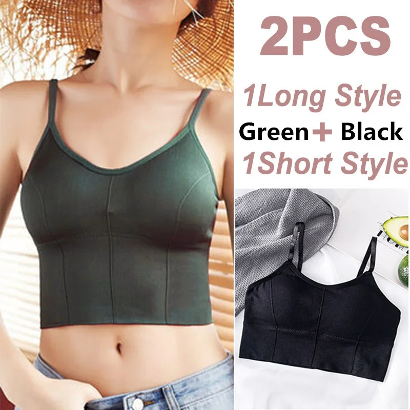 Long Style Women Tank Crop Top Sexy Underwear Female Crop Tops Lingerie Intimates With Padded Camisole Femme Push Up Bralette