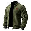 Men's Vintage Suede Stand Collar Jacket Baseball Collar Thin Jacket by Inlyline