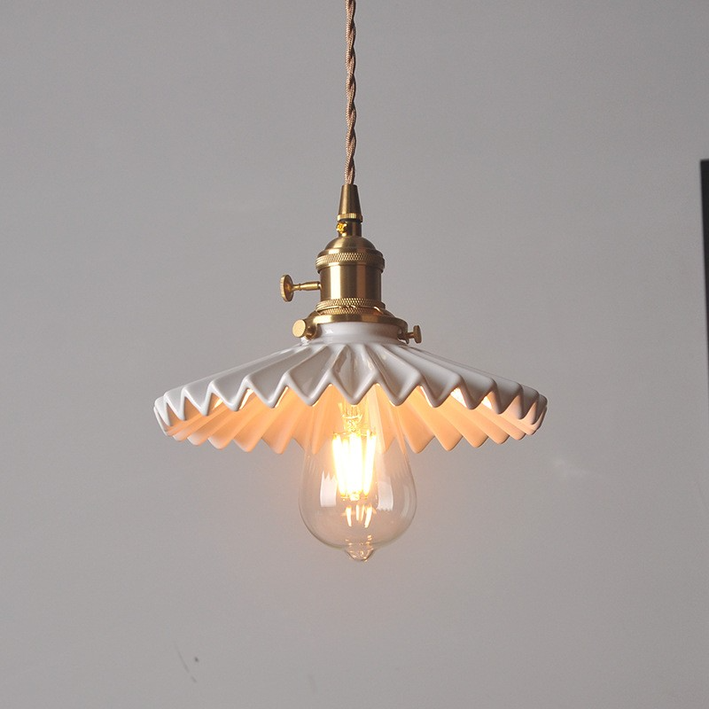 Vintage Brass Glass Chandelier Pendant Light For Dining Room