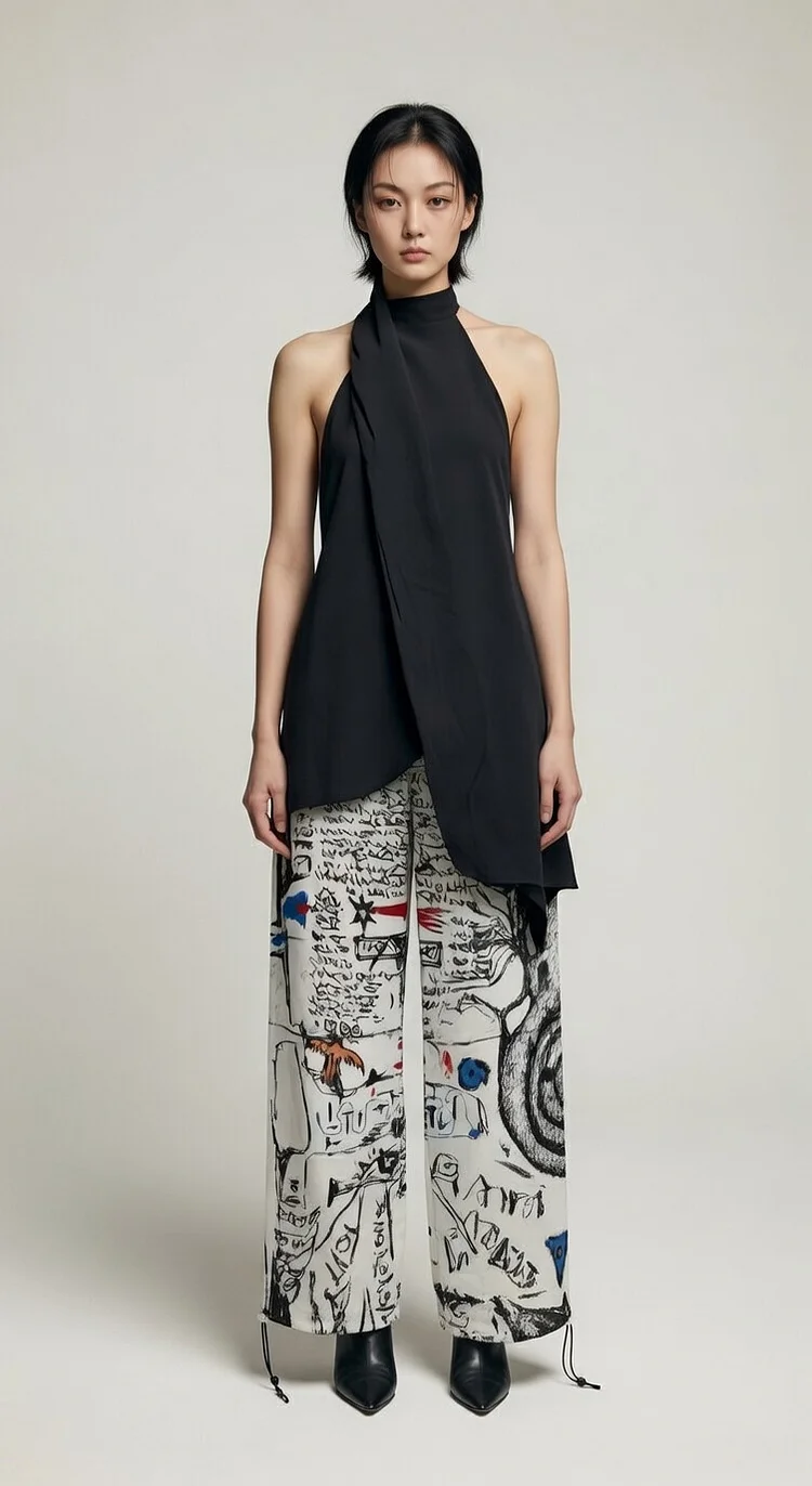 YANG YU Parachute Pants - 10 Recycled Water Bottles - White