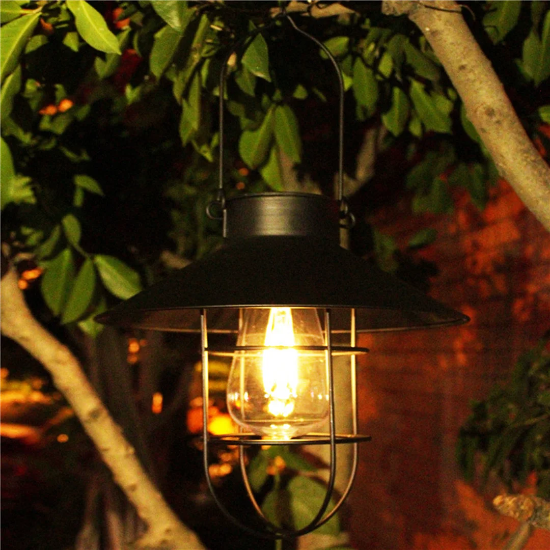 Hanging Solar Lanterns, Waterproof LED Solar Light with Tungsten Bulb (1)