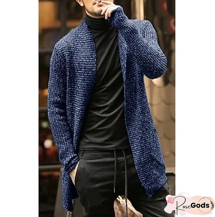 Long Sleeve Knitted Cardigan Windbreaker Jacket