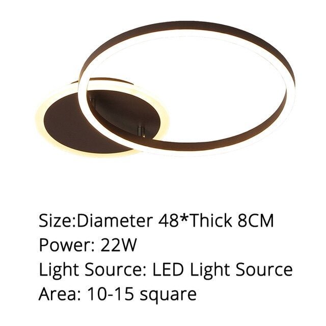 Surface Mounted Led Chandelier White&Coffee Body Modern Led Chandelier Lighting Living Room Bedroom Kitchen Dining Room L