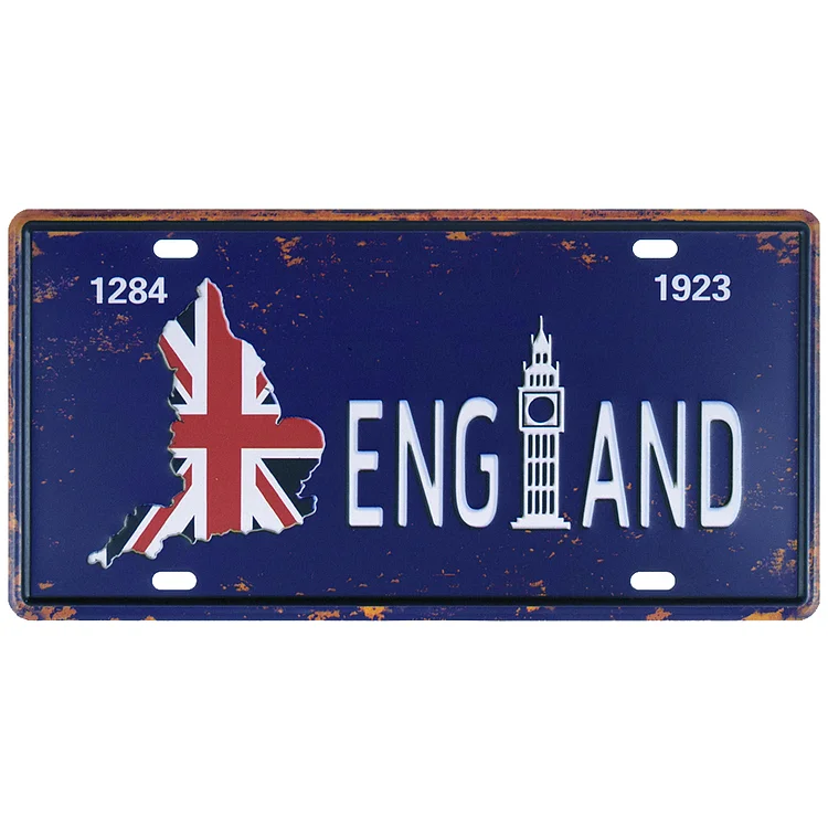 Angleterre - enseigne vintage en étain - 5.9x11.8inch