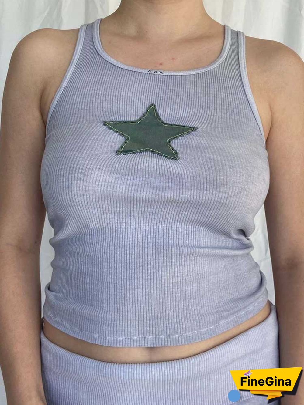 Vintage Knitted Vest Kawaii Fairycore Star Pattern Sleeveless Tanks Summer Women Slim Harajuku Sweats Shirt