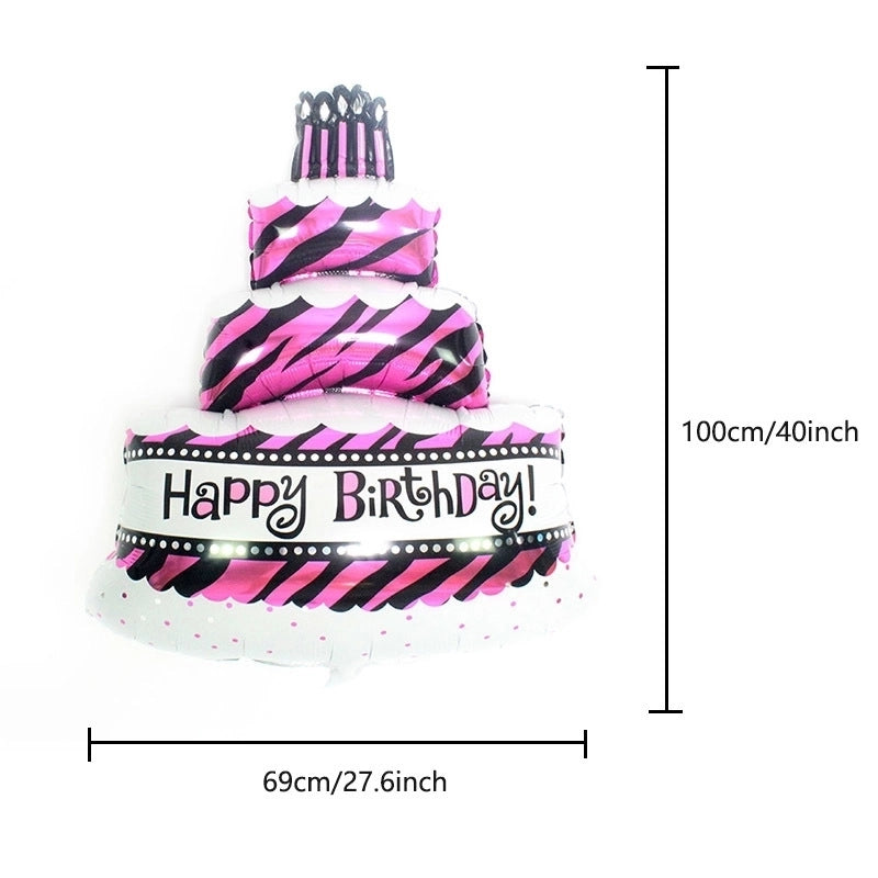 2 Pieces Birthday Cake Aluminum Film Party Balloon