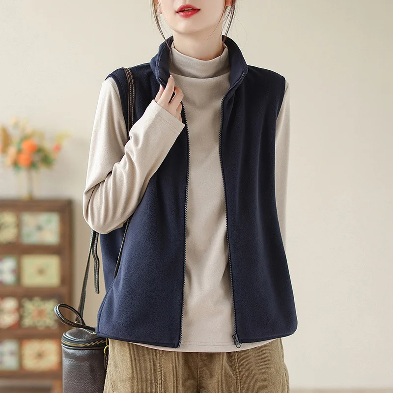 Athvotar Athvotar Autumn And Winter New Mother Dress Rocking Velvet Horse Clip Warm Casual Coat Women Fashion Shoulder Vest Woman