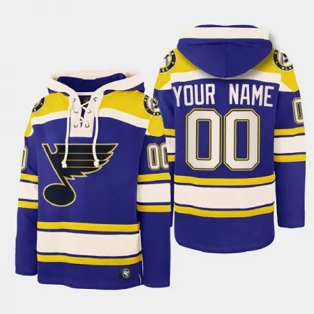 Men's St. Louis Blues Active Player Custom Blue Ageless Must-Have Lace-Up Pullover Hoodie EL1L