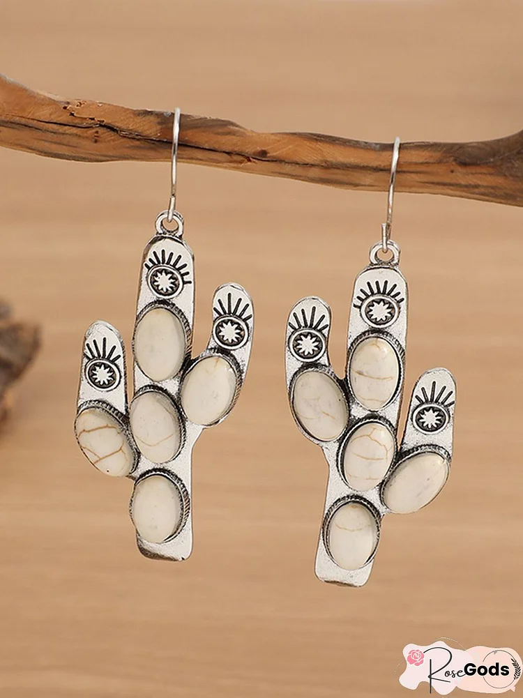 All Season Plants West Style Commuting Metal Turquoise Best Sell Dangle Earrings For Women