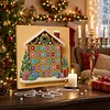 Ensemble de toile DIY pour perles et toiles encadr&eacute; 25x25cm auto-adh&eacute;sif (maison de No&euml;l)