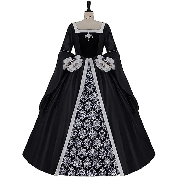 Medieval Renaissance Costume Women's Theater Ball Gown Black Palace Victorian dress Small