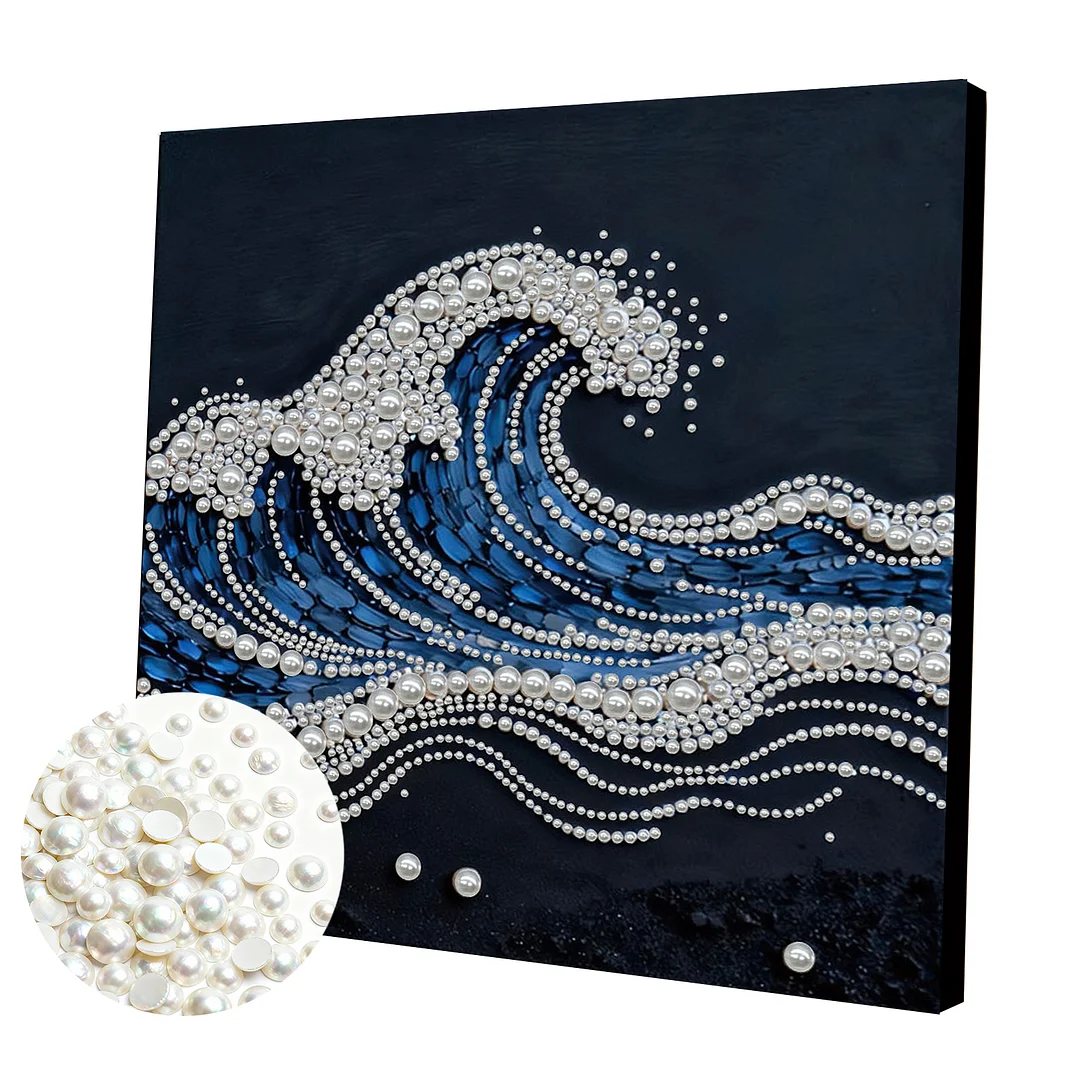 Waves DIY Pearl Art Diamond Painting With Frame 30x30cm for Adults Home Decor