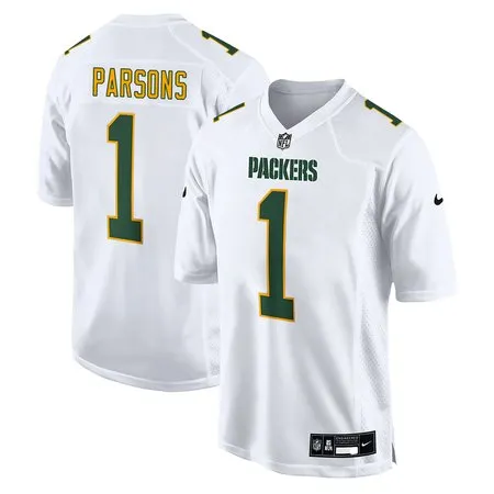 Men's Green Bay Packers #1 Micah Parsons  Tundra White Fashion Game Jersey