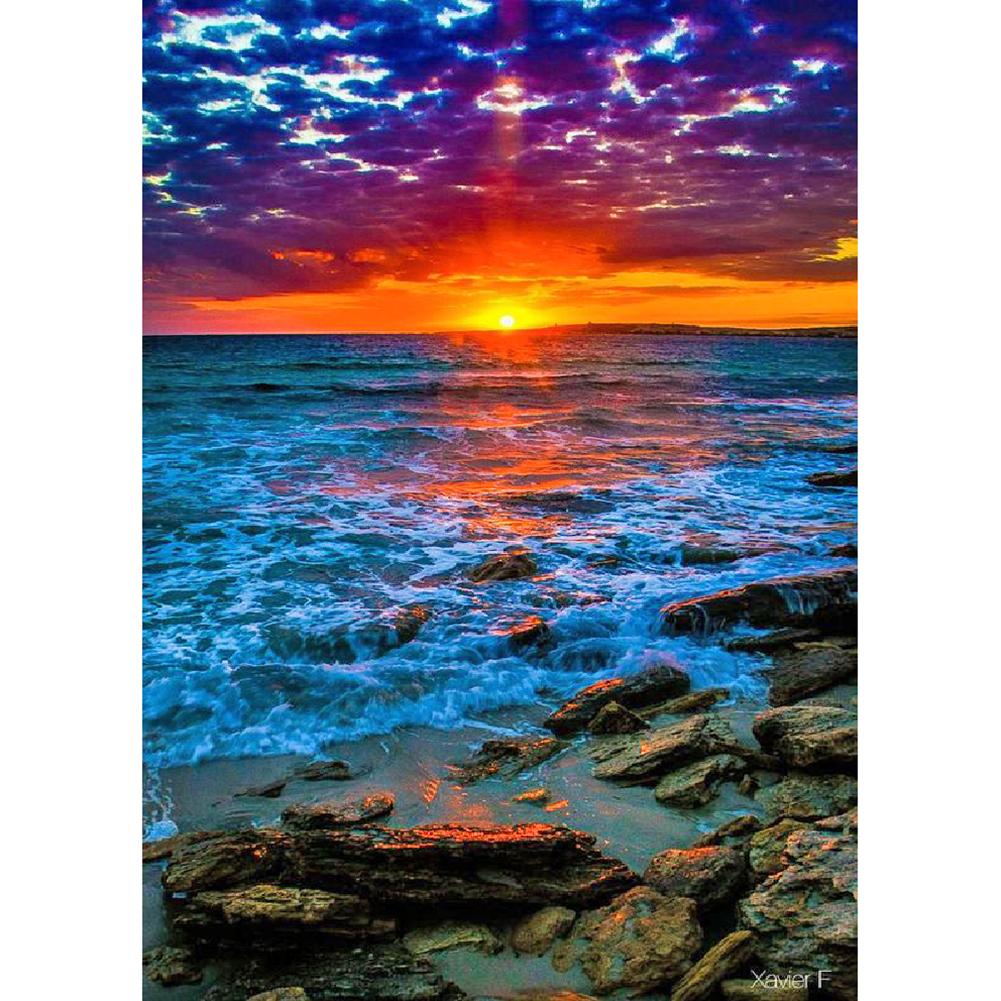 

30x40cm Round Drill Diamond Painting-Sunrise, 501 Original