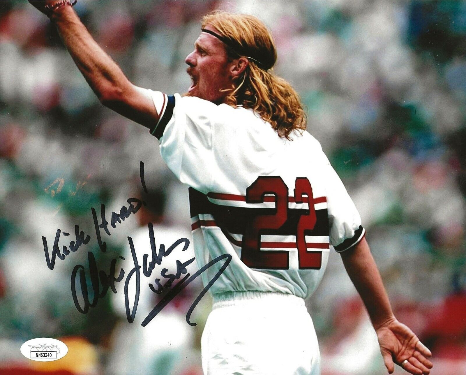 Alexi Lalas signed Team USA Soccer 8x10 Photo Poster painting autographed JSA