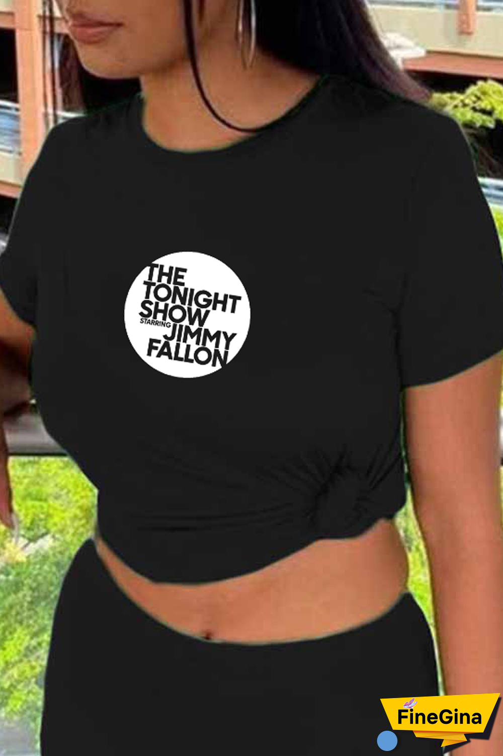 Orange Street Print Patchwork Letter O Neck T-Shirts