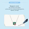 Four-leaf Clover Ladybug Necklace 925 Sterling Silver 