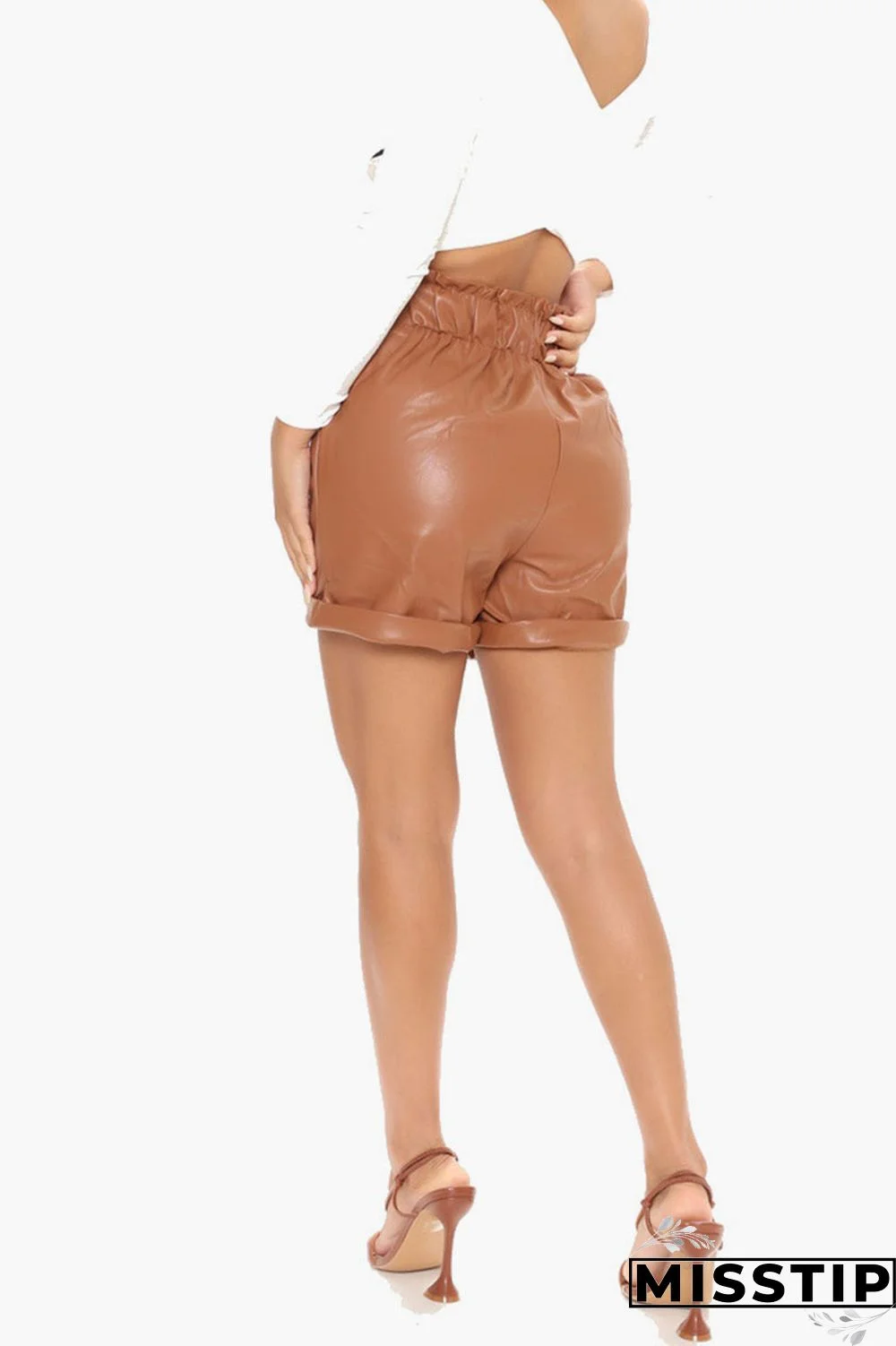 Black Fashion Casual Solid Patchwork Fold Straight High Waist Straight Solid Color Bottoms