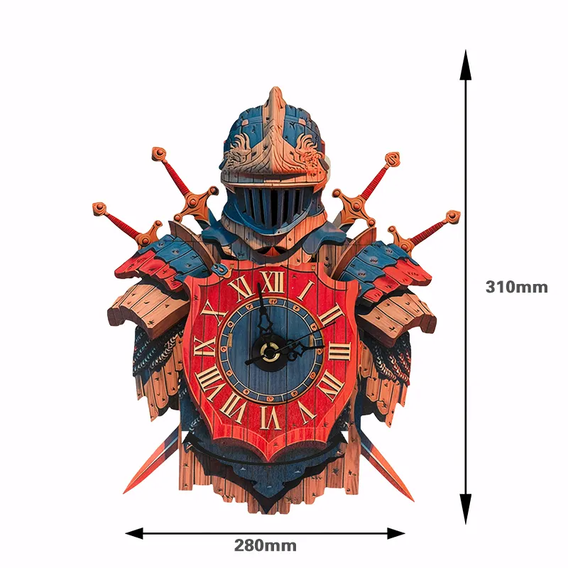 Knight&rsquo;s Shield Timepiece Wooden Clock Puzzle