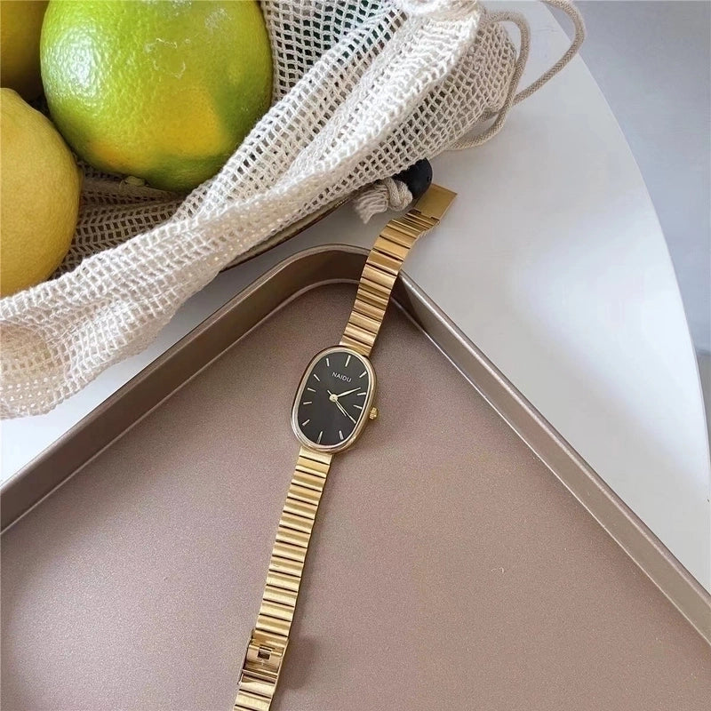 Elegant Oval Single Folding Buckle Quartz Women’s Watches