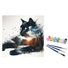(US Only)Paint By Numbers Kit On Canvas DIY Oil Art Cat Picture Home Wall Decor40x40cm